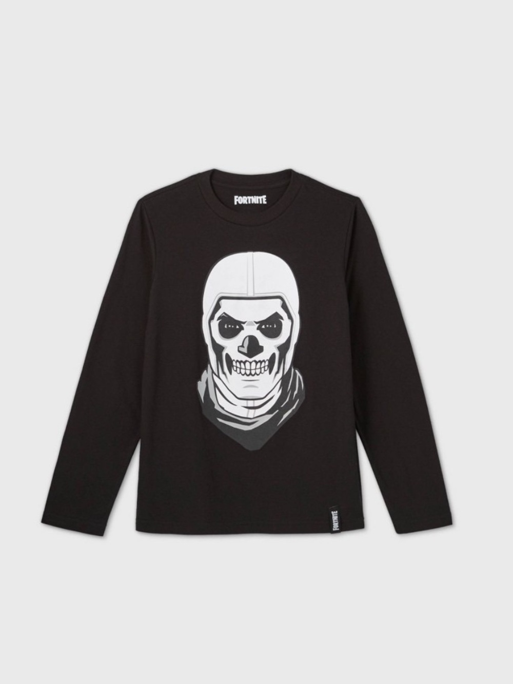 Fortnite Black Skull Trooper Long Sleeve Graphic Tee Boys Size Large